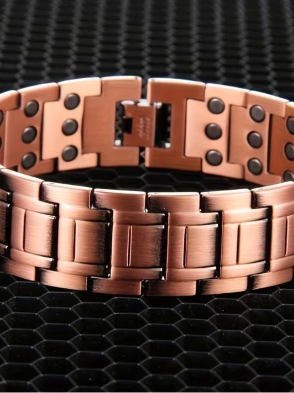 Mens Copper Magnetic Link Bracelet Can Remove Links